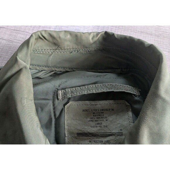 Vintage Jacket Flyer’s Cold Weather Bomber Alpha Industries Men’s Sz L Green - Picture 2 of 10